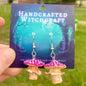 Mystic Purple Cap Mushroom Earrings