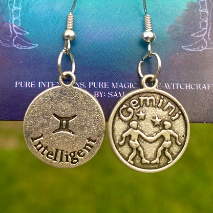 Zodiac Medallion Earrings – Astrological Signs