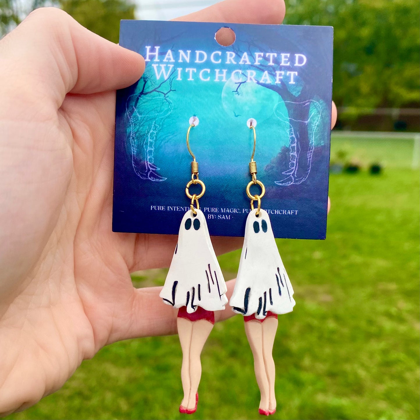 Midnight Waltz – Dancing Ghost Dangle Earrings