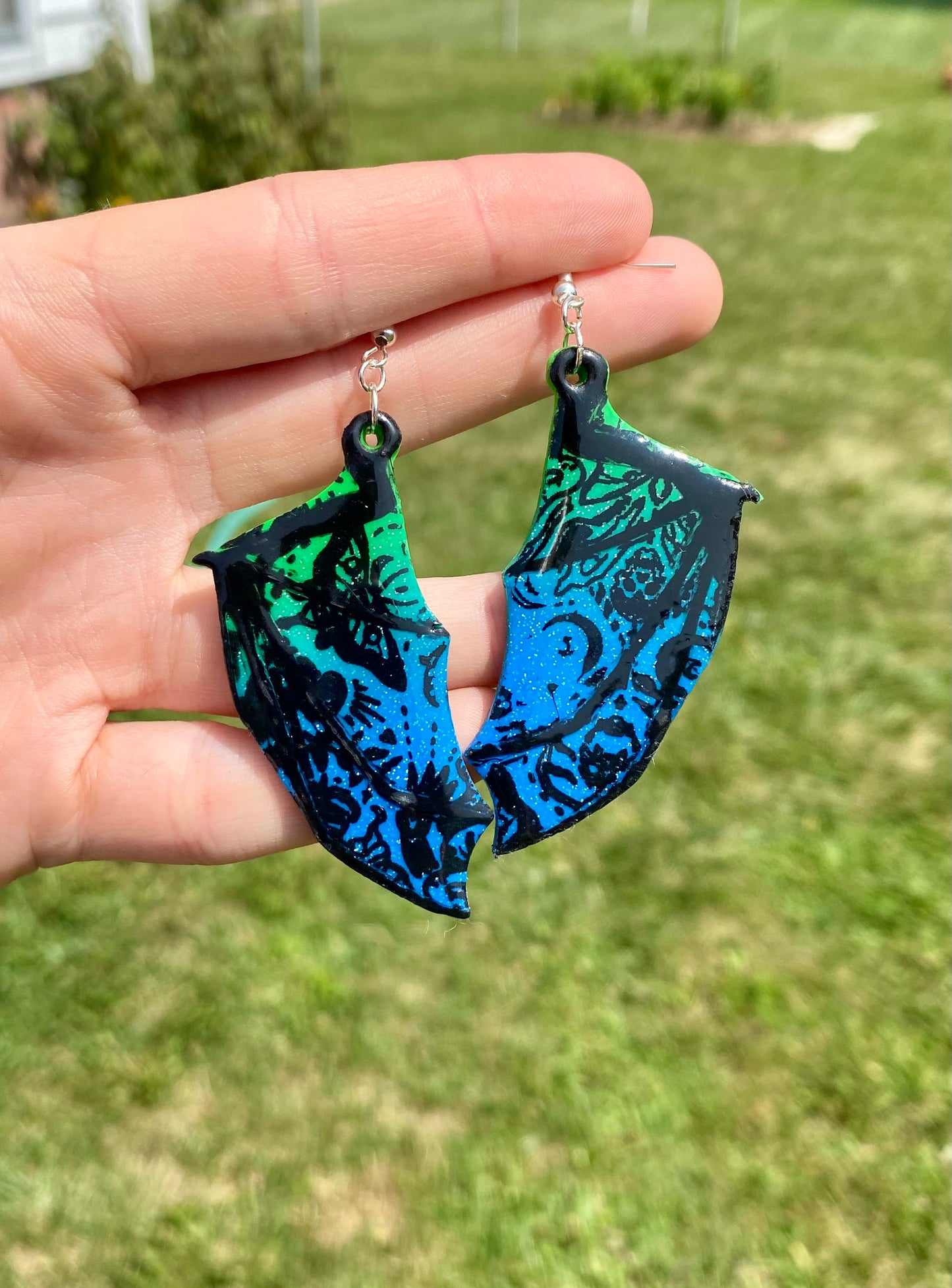 Ethereal Echo – Gothic Moth Bat Wing Dangle Earrings