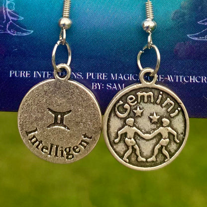 Zodiac Medallion Earrings – Astrological Signs