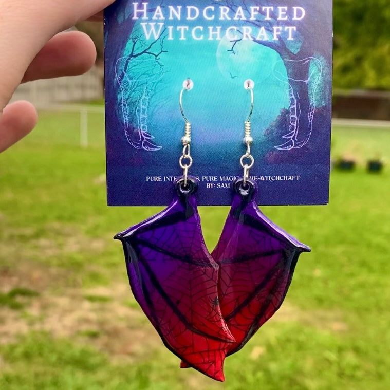 Shadowveil Bat Wing Earrings – Gothic Witchcraft Elegance