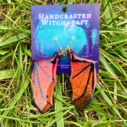 Emberwing Eclipse – Bat Wing Earrings