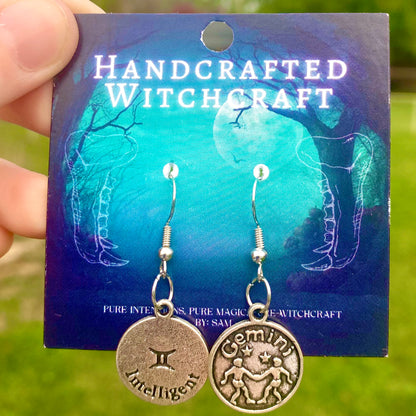 Zodiac Medallion Earrings – Astrological Signs