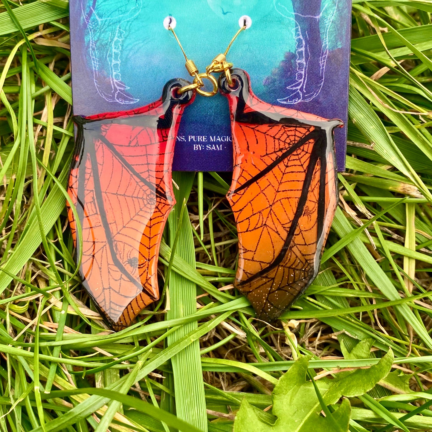 Emberwing Eclipse – Bat Wing Earrings