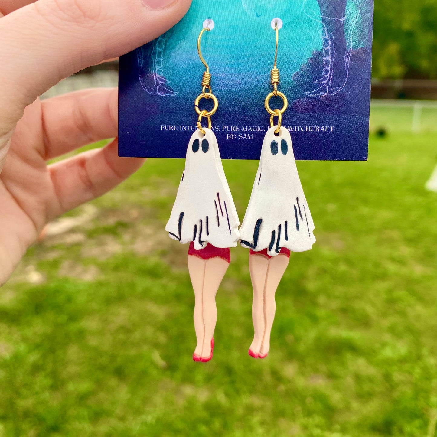 Midnight Waltz – Dancing Ghost Dangle Earrings