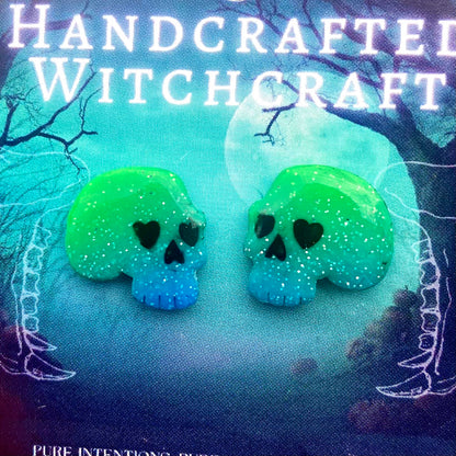 Ocean Veil Skull Studs