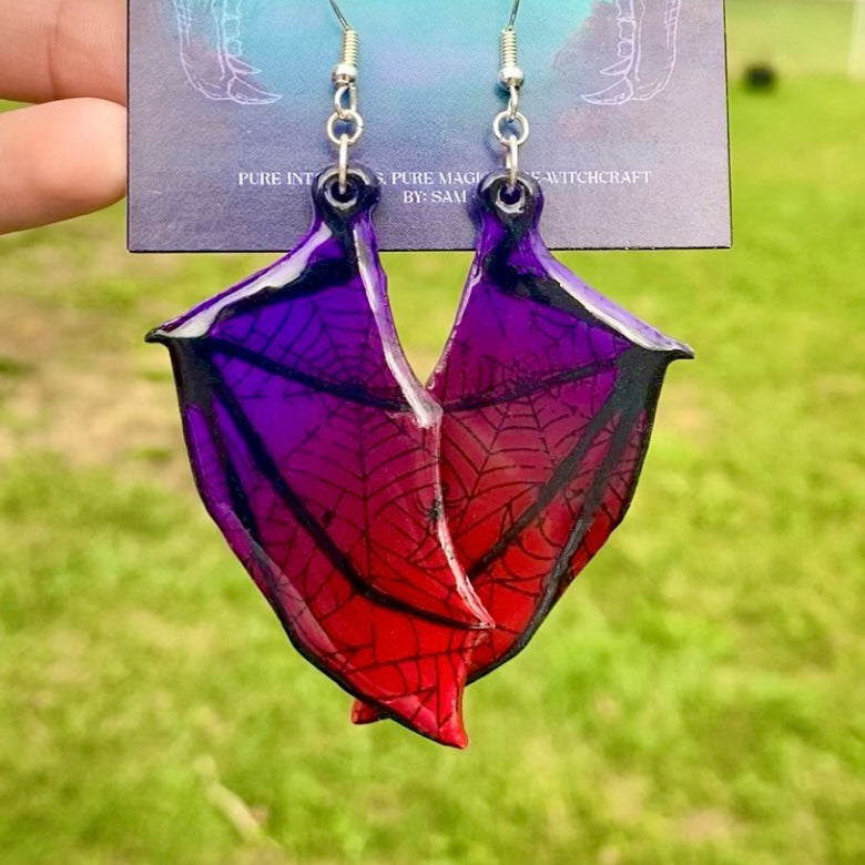 Shadowveil Bat Wing Earrings – Gothic Witchcraft Elegance