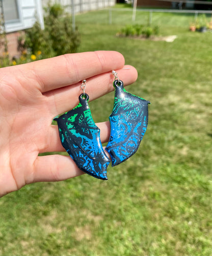 Ethereal Echo – Gothic Moth Bat Wing Dangle Earrings
