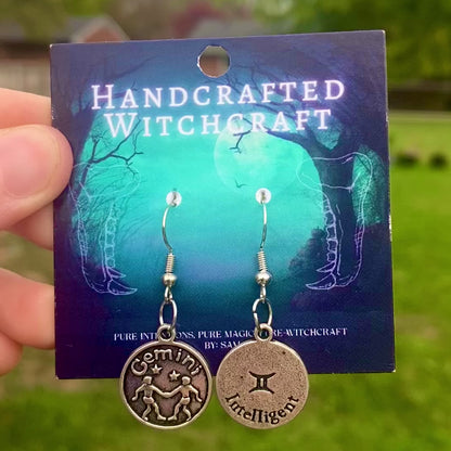 Zodiac Medallion Earrings – Astrological Signs
