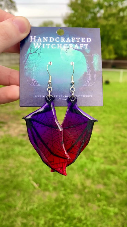 Shadowveil Bat Wing Earrings – Gothic Witchcraft Elegance