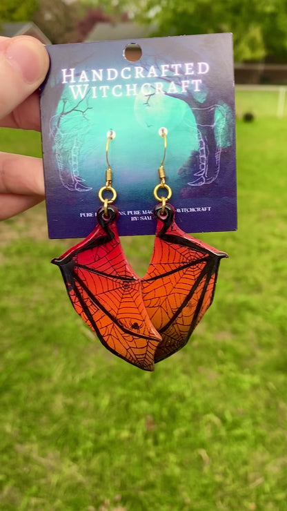 Emberwing Eclipse – Bat Wing Earrings